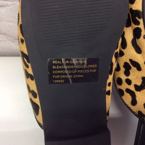 Steve Madden Rylie Mules Women's 6M Leopard Print Cow Hair Vegan Leather Slip On - Picture 11 of 12